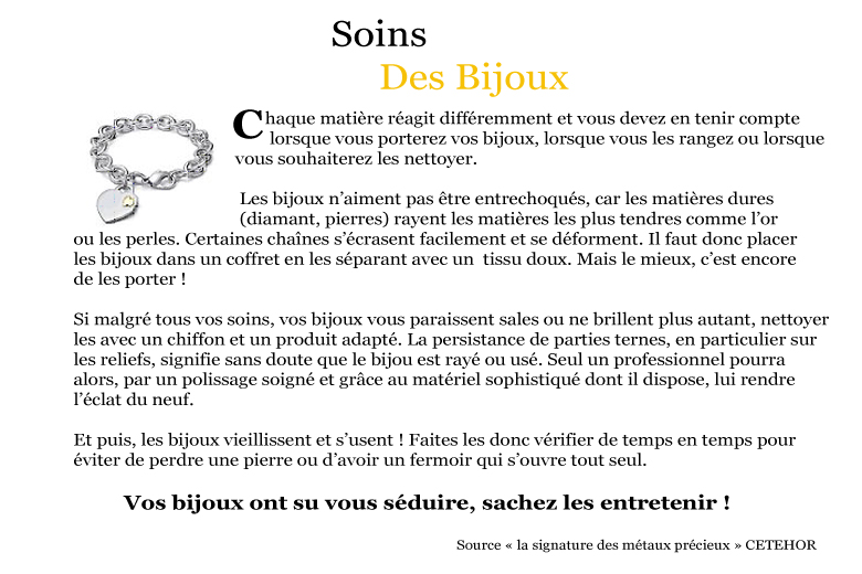 Soins des Bijoux